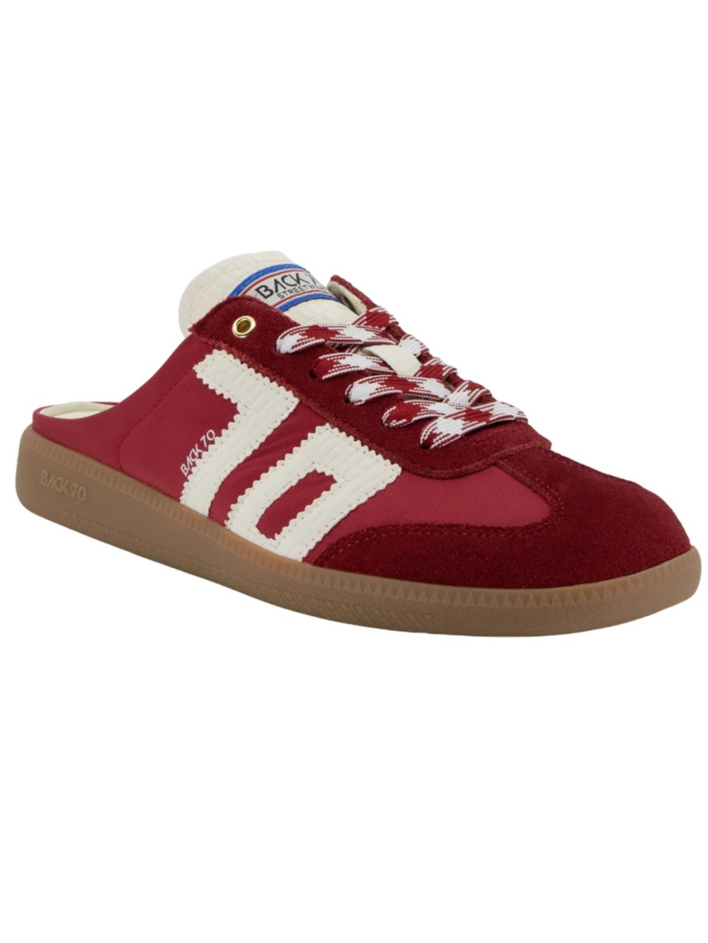 Back 70 Red Backless Mule Trainers
